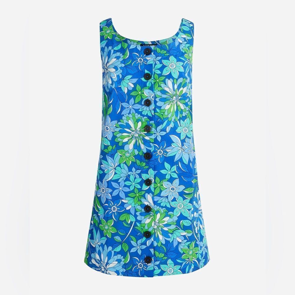 ❤️ J. Crew Blue A-Line Dress Sz. M - Picture 4 of 8